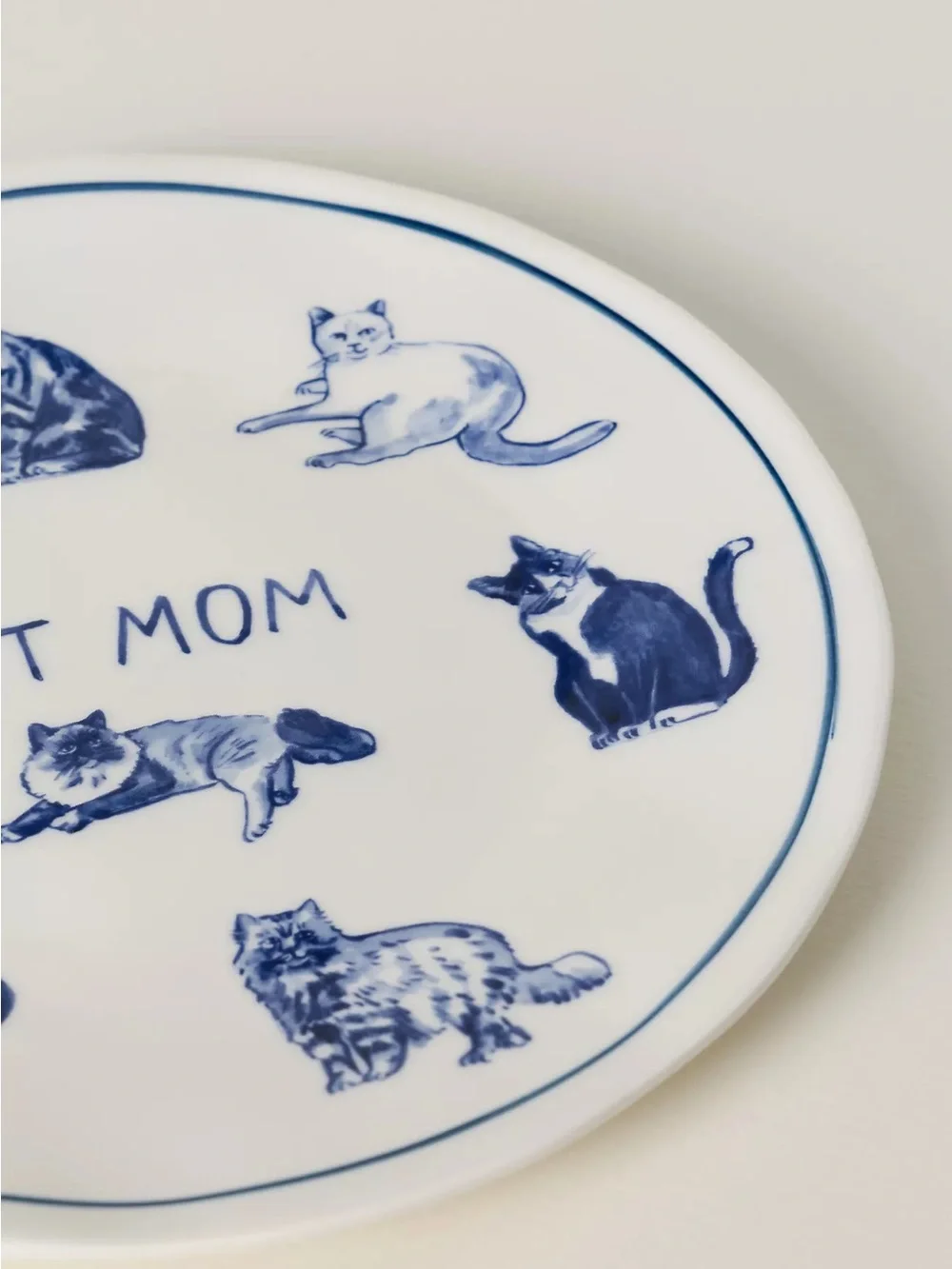 Anthropologie Molly Hatch Stoneware Cat Mom Dessert Plate, NWT